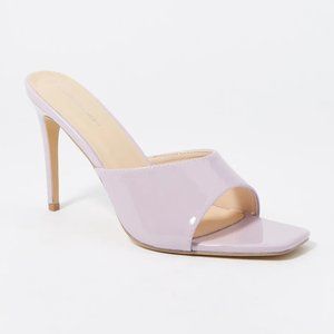 Streetwear Society Lilac Square Toe Mule High Heel Sandals